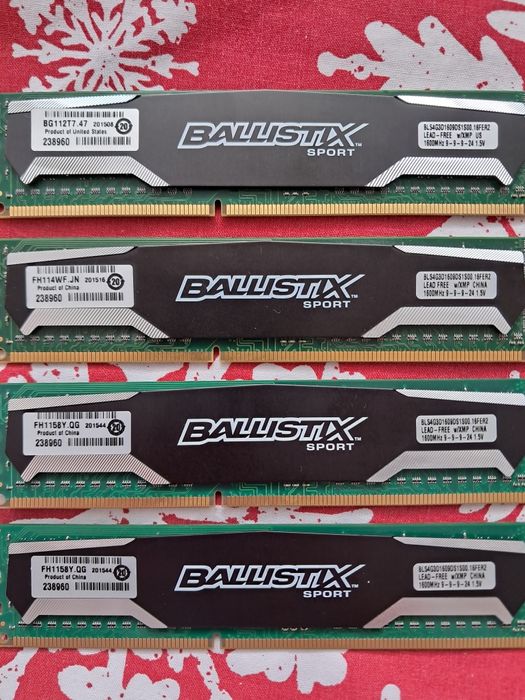 Pamięć ram 16GB (4x4GB) DDR3 1600MHz CRUCIAL BALLISTIX Sport