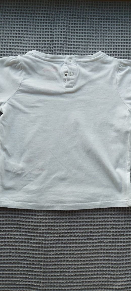Bawełniana, biała koszulka na długi rękaw rozmiar 98 RESERVED