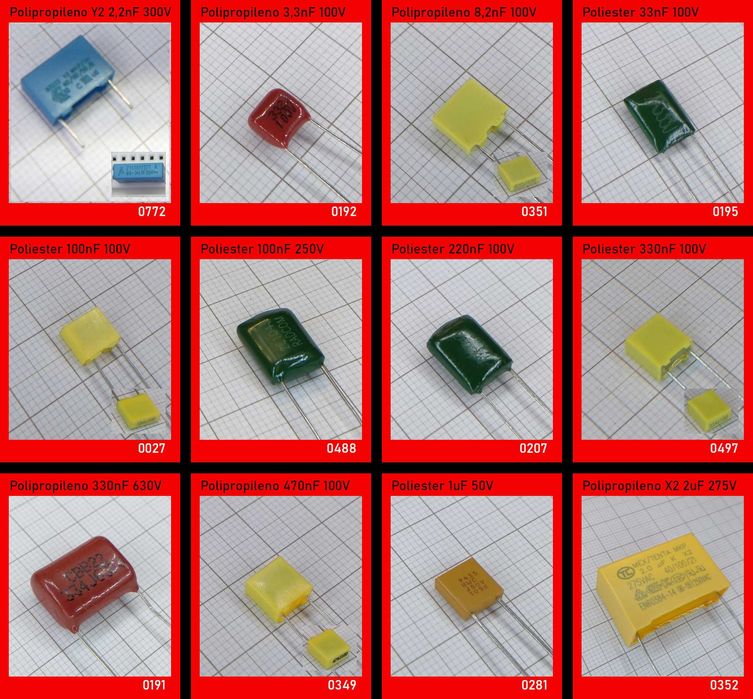 Condensadores Ceramica/Eletroliticos/Poli