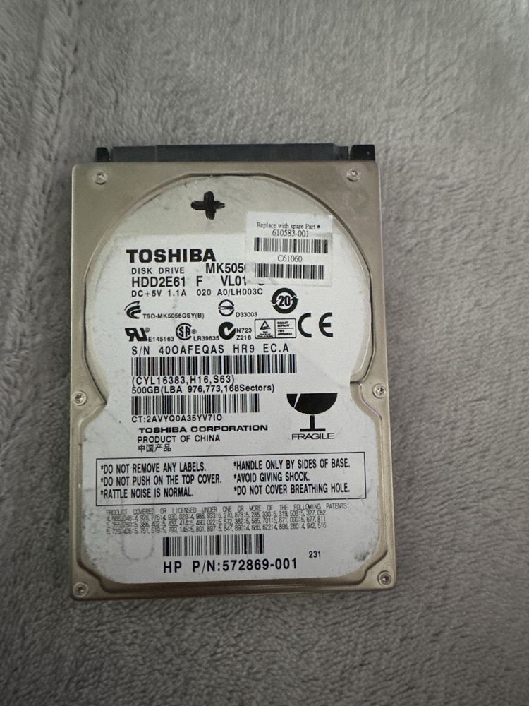 Жорсткий диск hdd 2.5 : 500 Гб