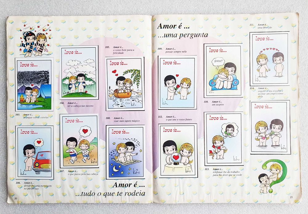 Antiga Caderneta Completa "Amor é... / Love is..." ~ 1990 ~ 128 Cromos