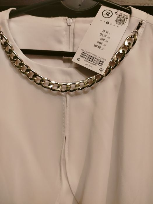 Piekna Elegancka Biała na ślub cywilny sukienka Orsay Nowa z lancuszki