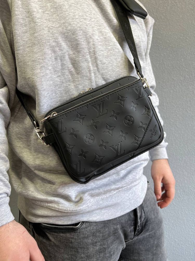 Мужская сумка черная Louis Vuitton / Чоловіча сумка