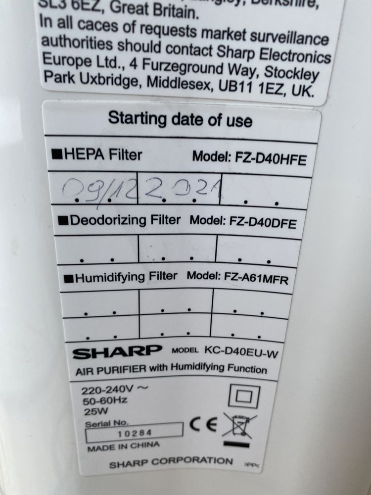 Oczyszczacz Sharp Kc-D40 Eu-W