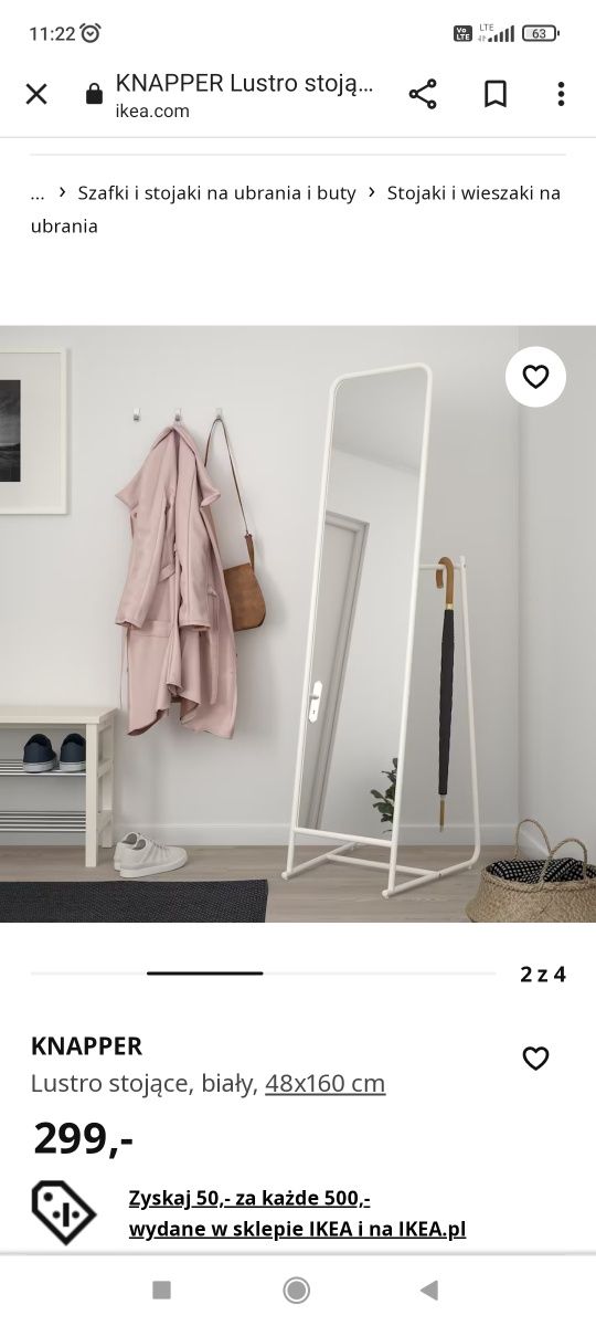 Lustro stojące Knapper Ikea