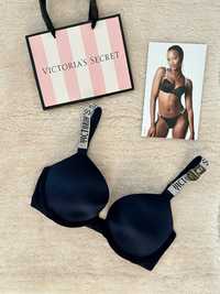 Victoria’s Secret stanik 70D granatowy shine strap oryginalny push up