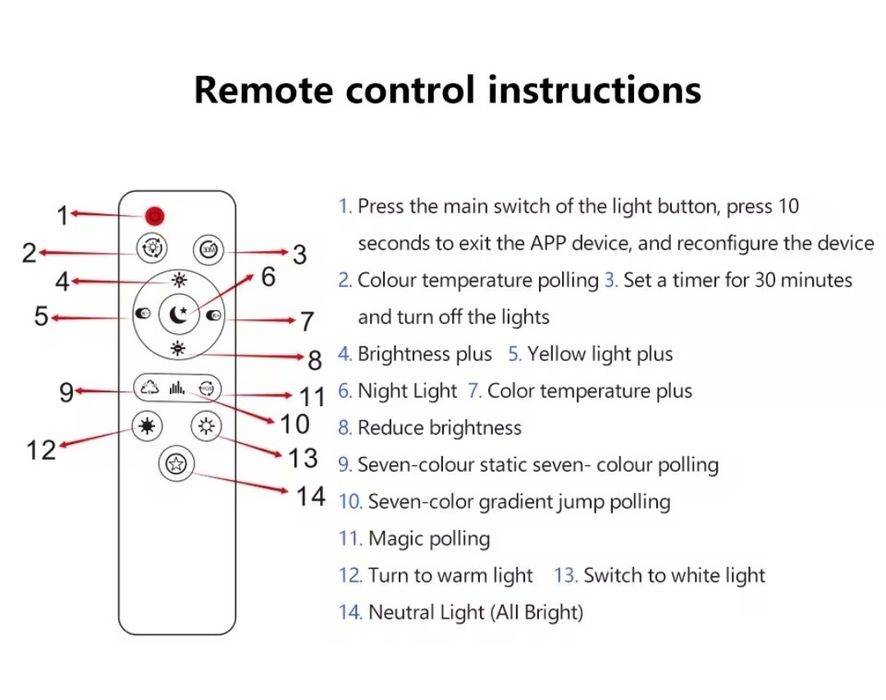 RGB led люстра 30см