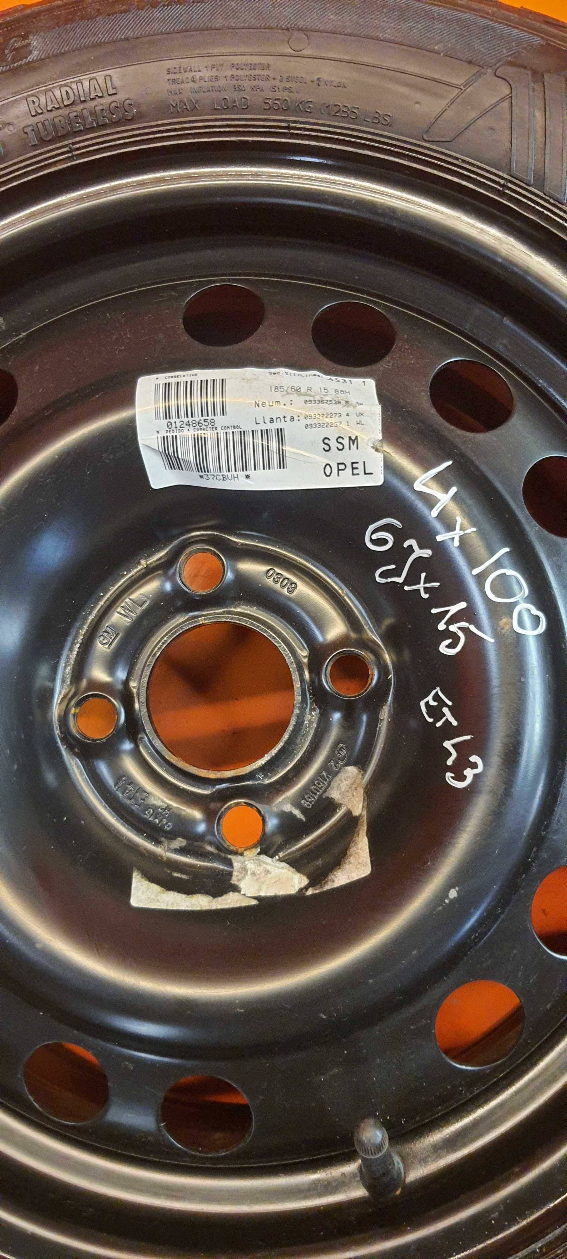 801H Koło Dojazdowe 185/60 R15 4X100 Opel Meriva A