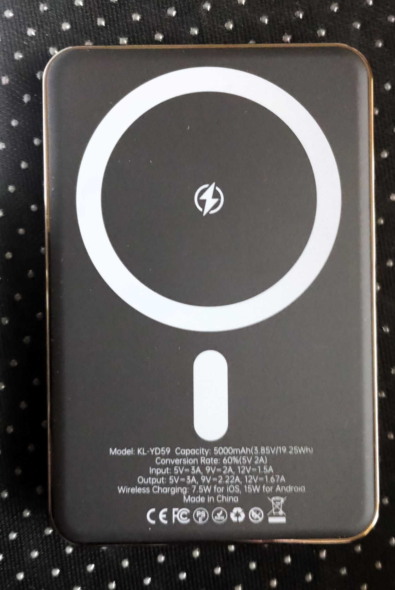 Magnetyczny power bank z portfelem/podstawką 5000 mAh, Slim do  iPhone