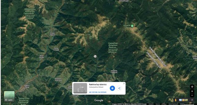 Продам мальовничу земельну ділянку в Карпатах, гора Петрос, Говерла.