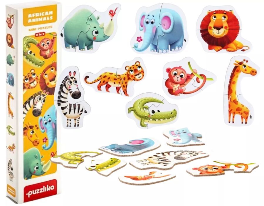 Puzzle dwuelementowe. Afrykańskie zwierzęta. Cubika. Nowy Produkt