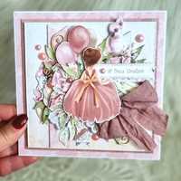 Kartka dla dziewczynki urodzinowa handmade