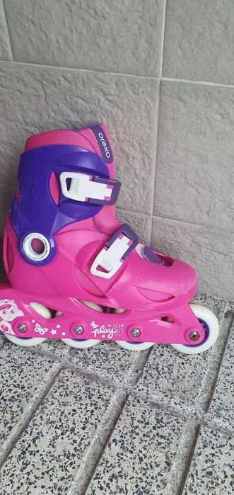 Patins em linha criança Oxelo Play 3 com proteções e capacete
