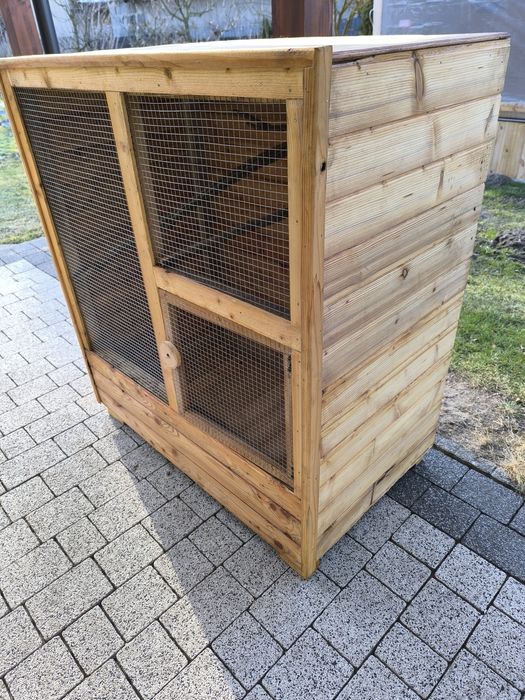 Nowa woliera drewniana dla papug z budką – transport cała Polska