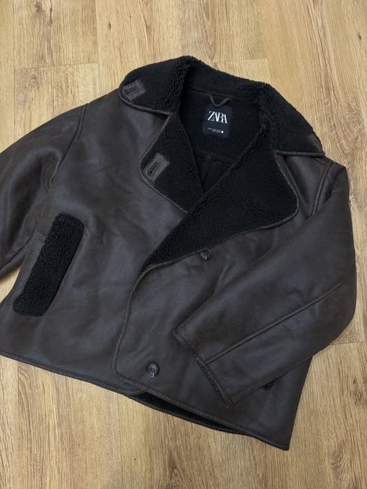 Дублянка zara коричнева/шоколадна