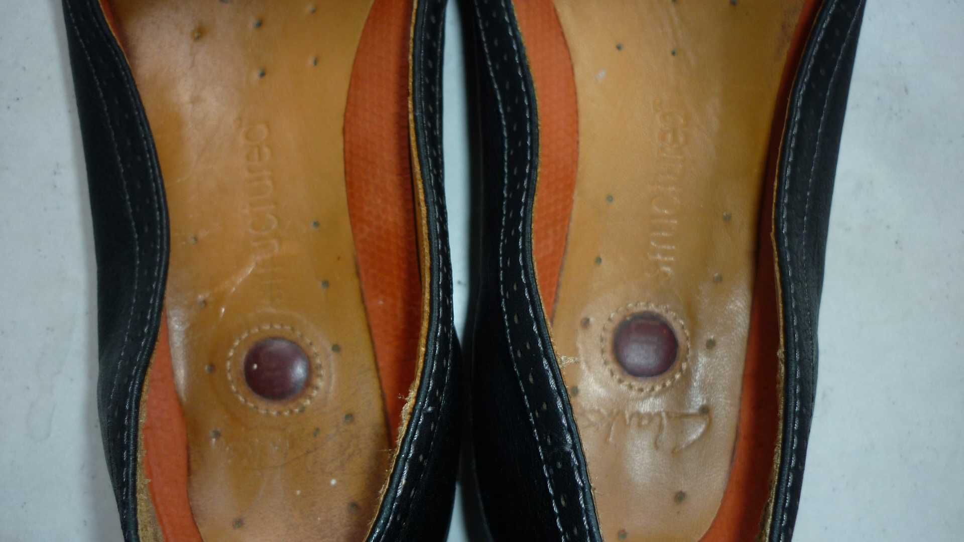 Clarks structured- skórzane baleriny  r; 37