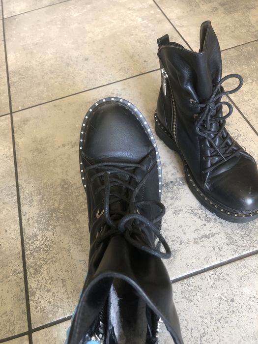 Зимние ботинки кожа