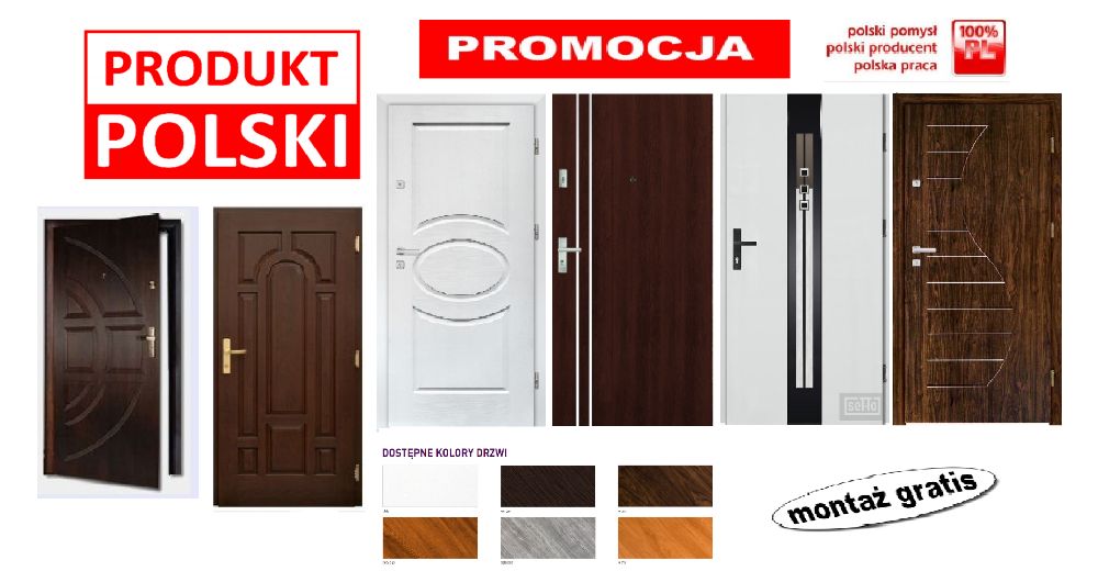 DRZWI ZEWNĘTRZNE wewnątrzklatkowe, wejściowe do mieszkania z montażem