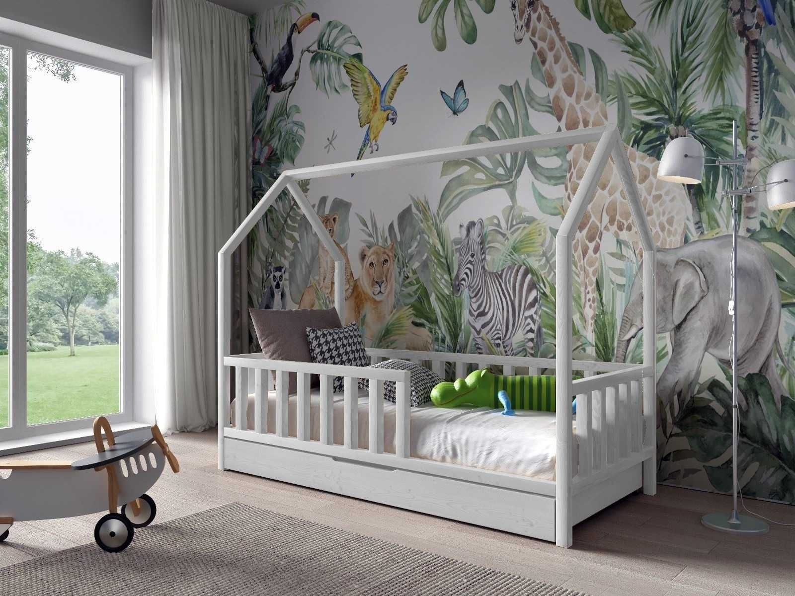 Łóżko dla dzieci sosnowe domek ANTOŚ 160x80 - materac gratis