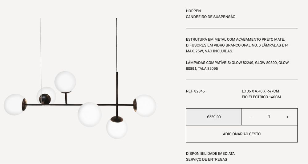Candeeiro de suspensão Area