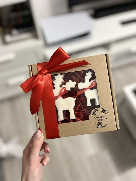 Świeca świeczka sojowa zestaw świec świateczny box