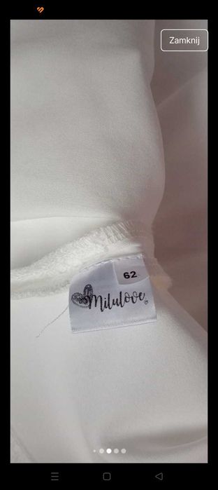 Sukienka do chrztu marki milulove rozmiar 62