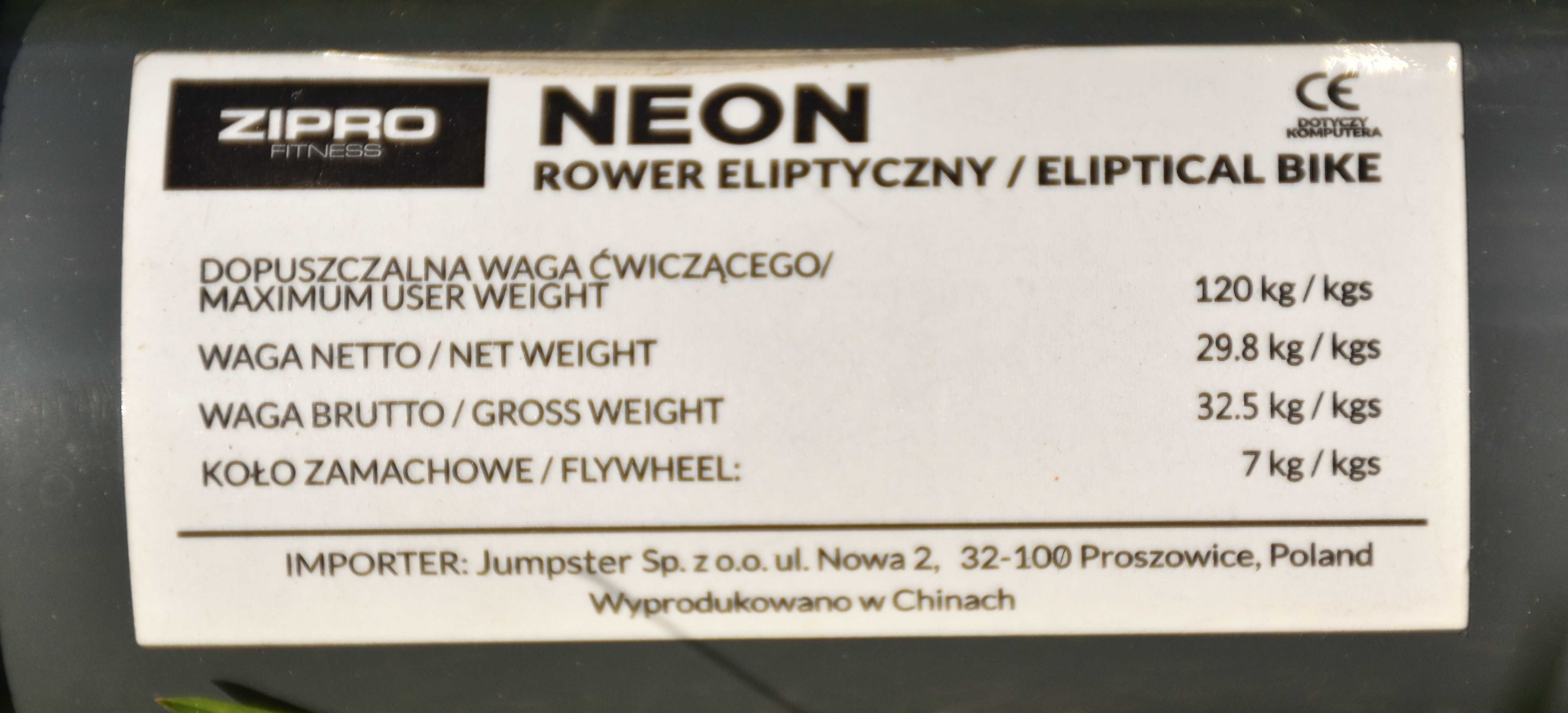 Zipro Neon Rower Eliptyczny