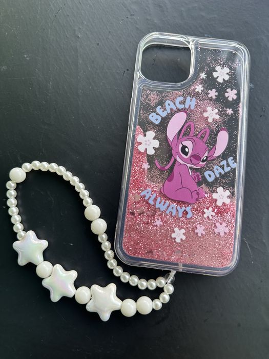 Чохол чехол на телефон 13/14 айфон ліло стіч з блискітками