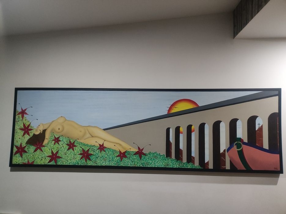 Quadro pintado a óleo 2900 X 900 mm