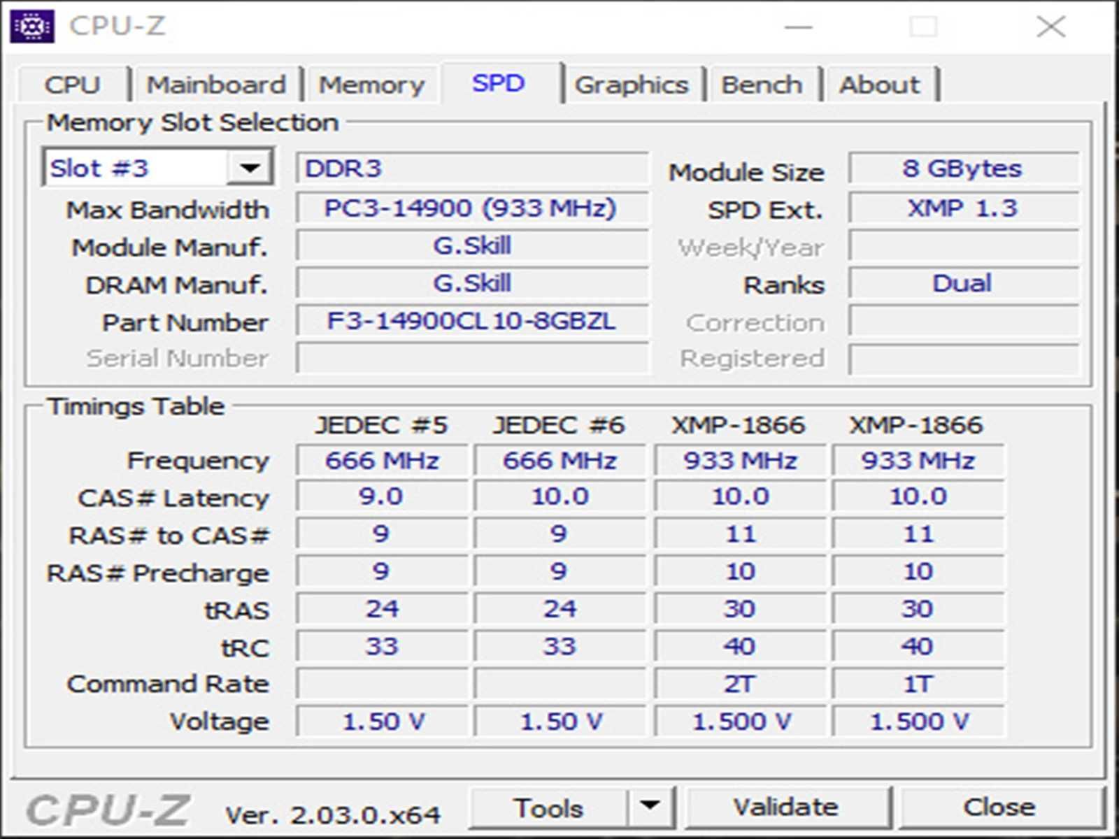 DDR3 8GB G.SkiLL RipJawsZ 14900  1866