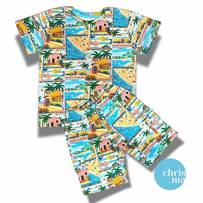 Chrisma komplet zestaw bluzka krótki rękawT-shirt krótkie spodenki 104