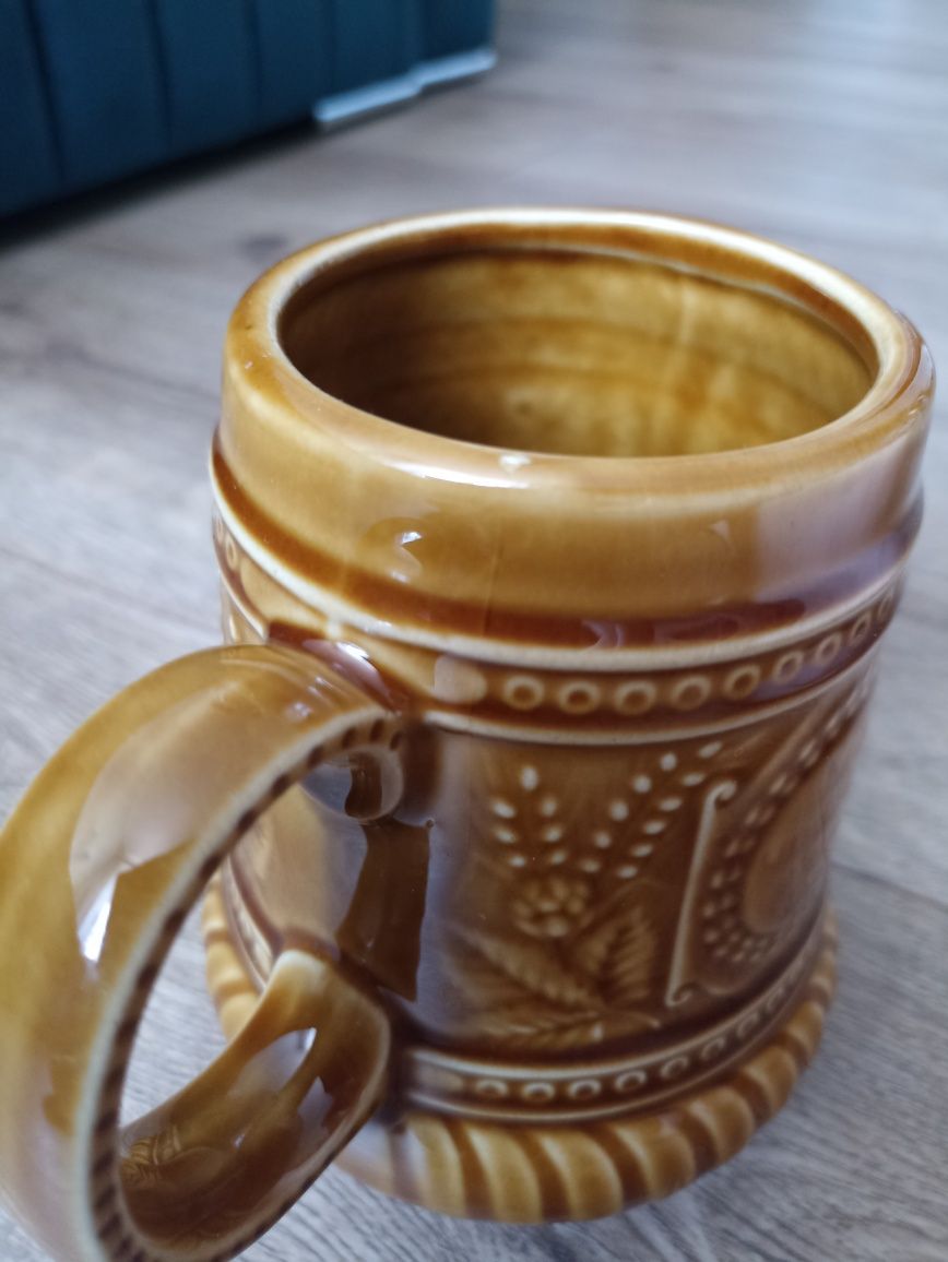 Stary kufel ceramiczny 0,5 l- kolekcje niemieckie