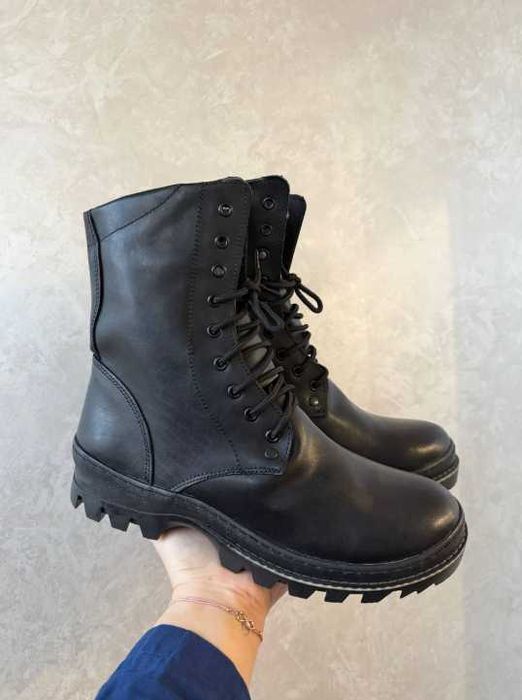 Класичні чорні берци Берци зимові  на хутрі 45р 29см.