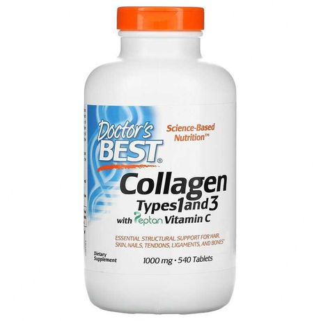 Doctor's Best Colagénio Tipo 1 e 3 com Peptan e Vitamina C 540 Tablets