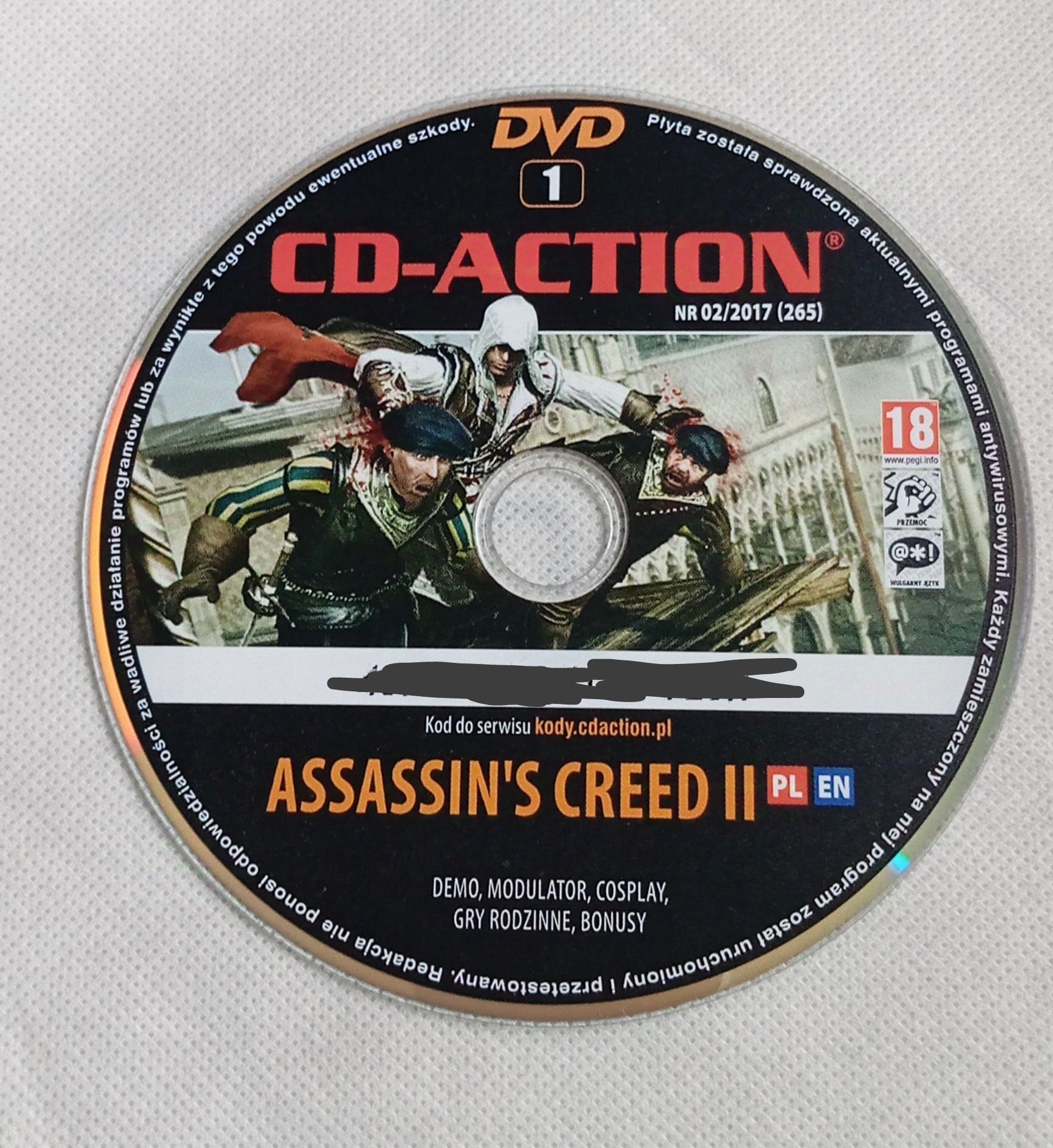 płyta CD-Action z numeru 2 roku 2017 Assassin's Creed 2