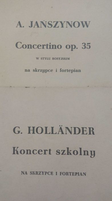 Nuty, koncerty skrzypcowe z fortepianem.