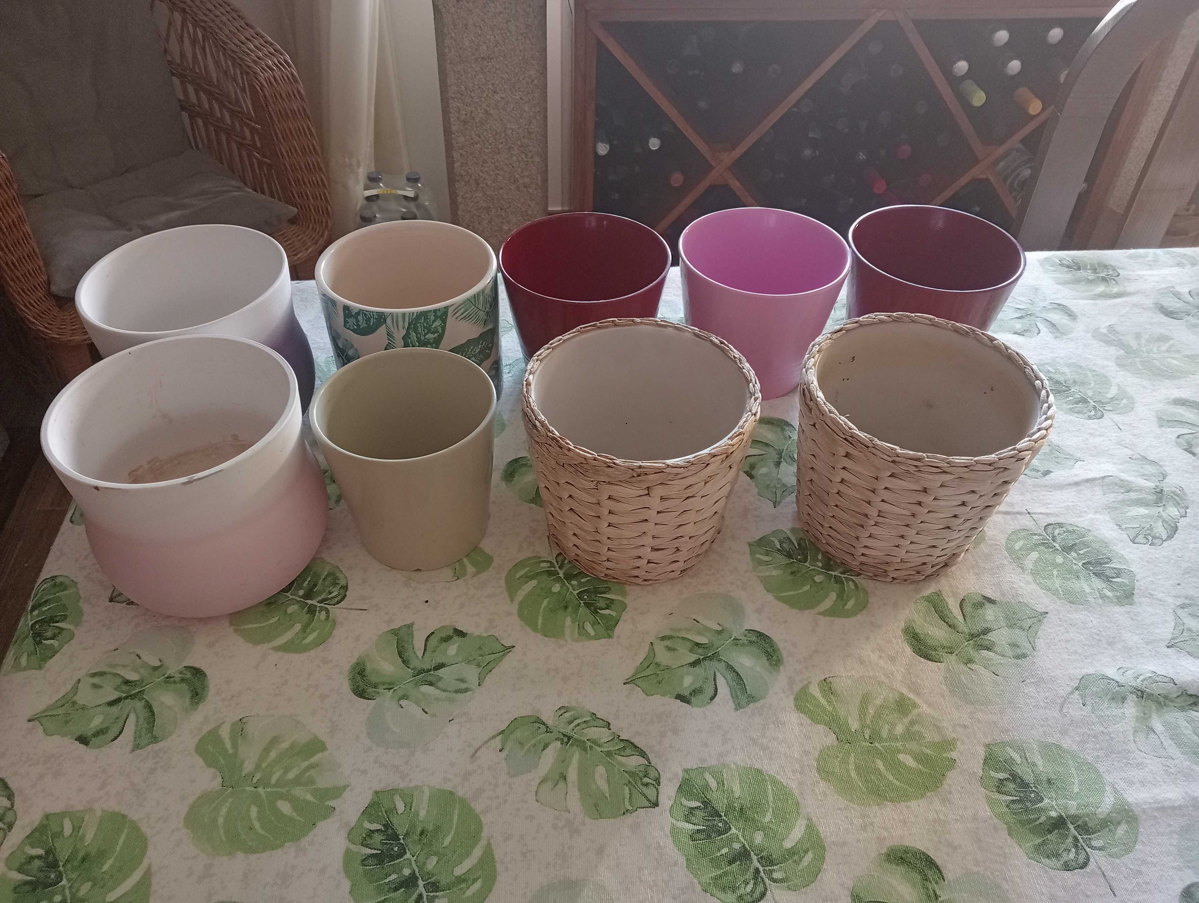 Vasos cerâmica, lote de 9 vasos