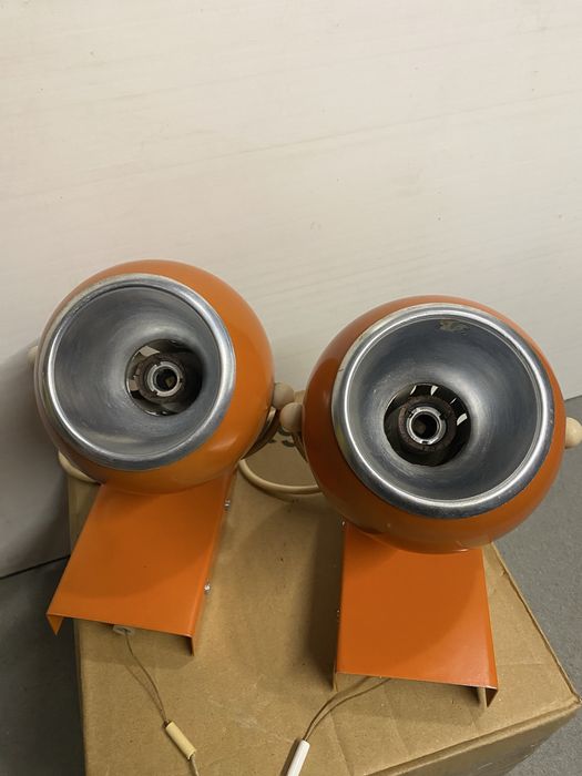 Zestaw kinkiet pomarańczowy space age prl lata 60 lata 70