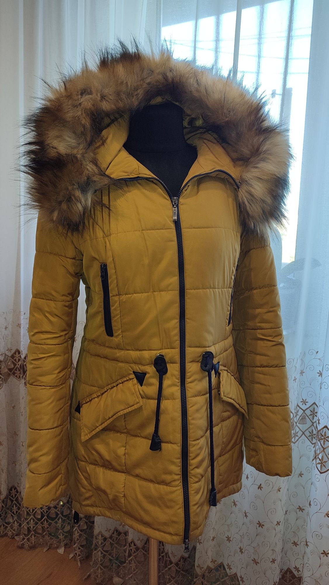 Пуховик женский куртка зимняя удлиненная 44-46
