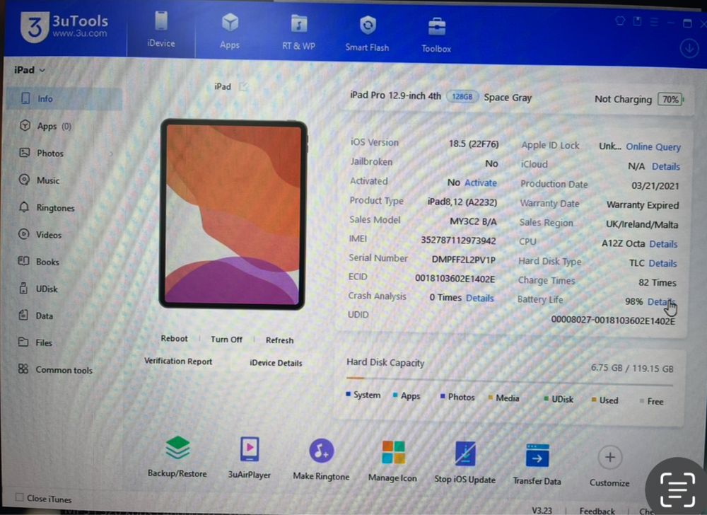 Apple iPad Pro 12,9 2021 rok 4-generacji Karta SIM Wi-Fi 128 GB