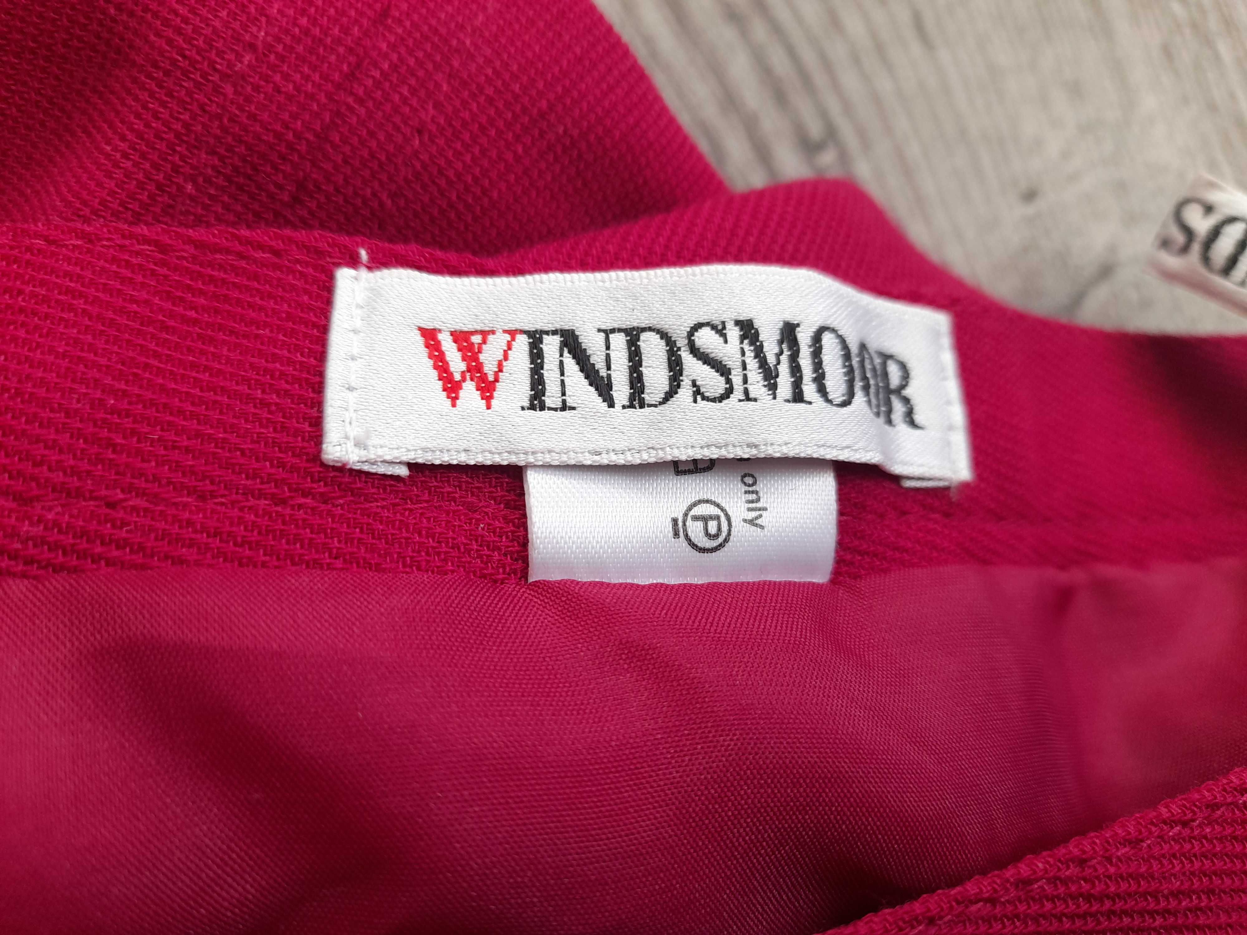 Różowa spódnica za kolana 100% wełny, retro Windsmoor  S