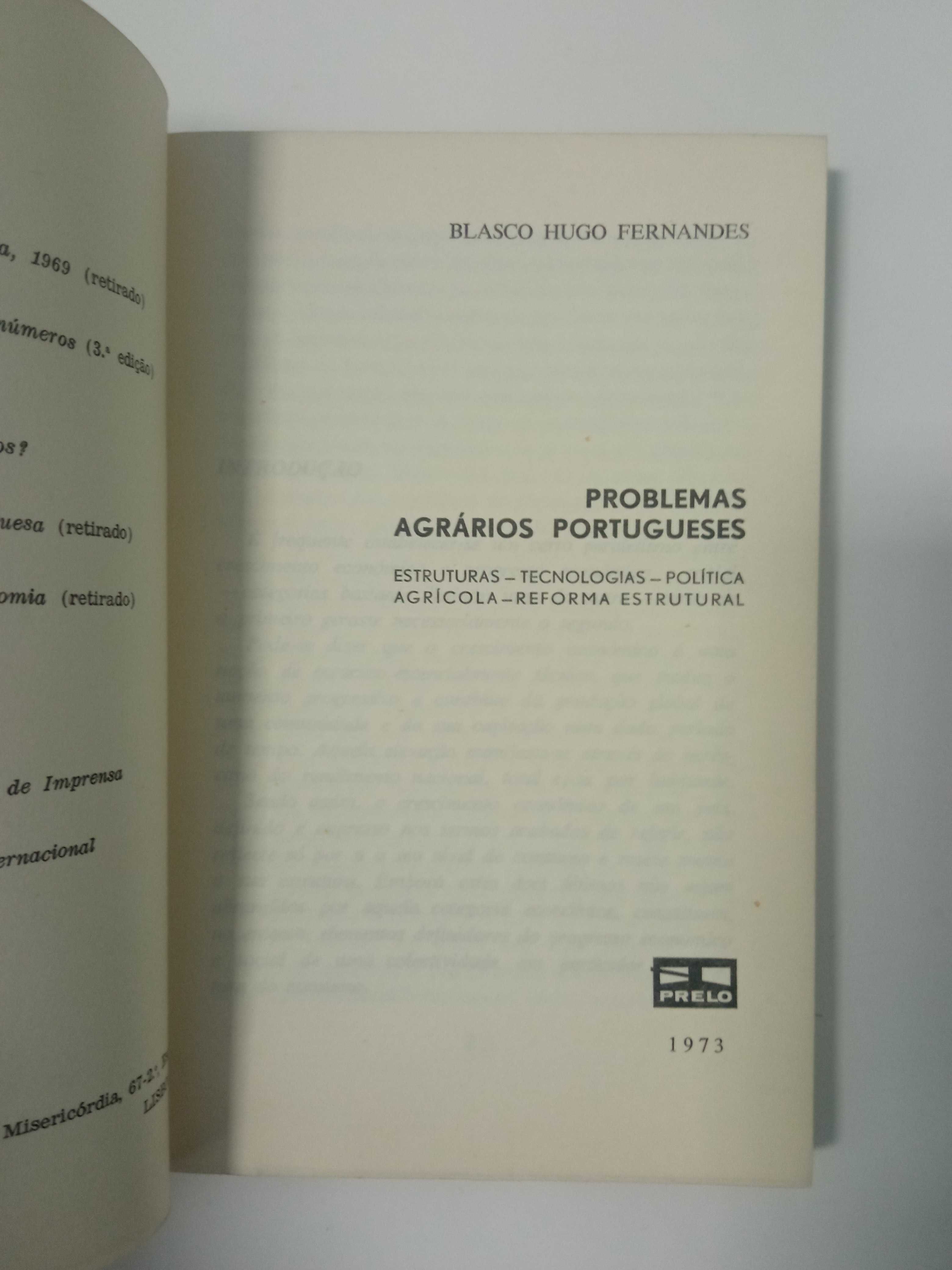 Problemas Agrários Portugueses, de Blasco Hugo Fernandes