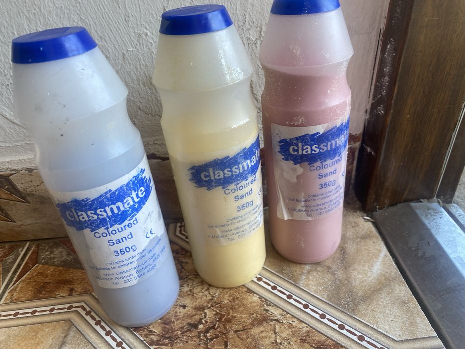 3 duże tubki kolorowy piasek do plastycznych zabaw cena za 3
