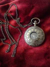 Zegarek vintage steampunk  kieszonkowy rzymskie cyfry