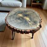 Stolik kawowy z drewna dębowego solidny stylowy dąb loft retro boho