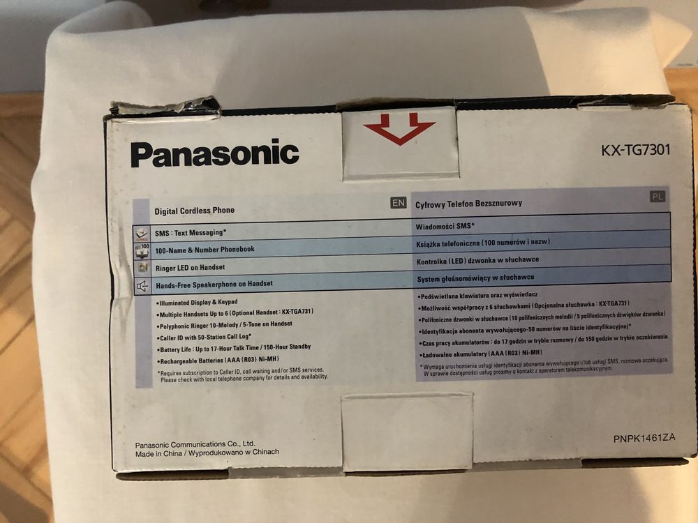 Telefon stacjonarny bezprzewodowy PANASONIC KX-TG7301