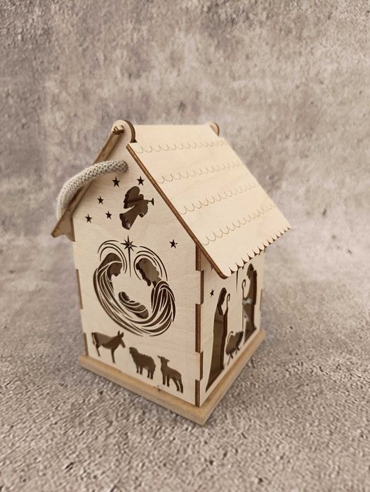 Lampion adwentowy świąteczny domek duży