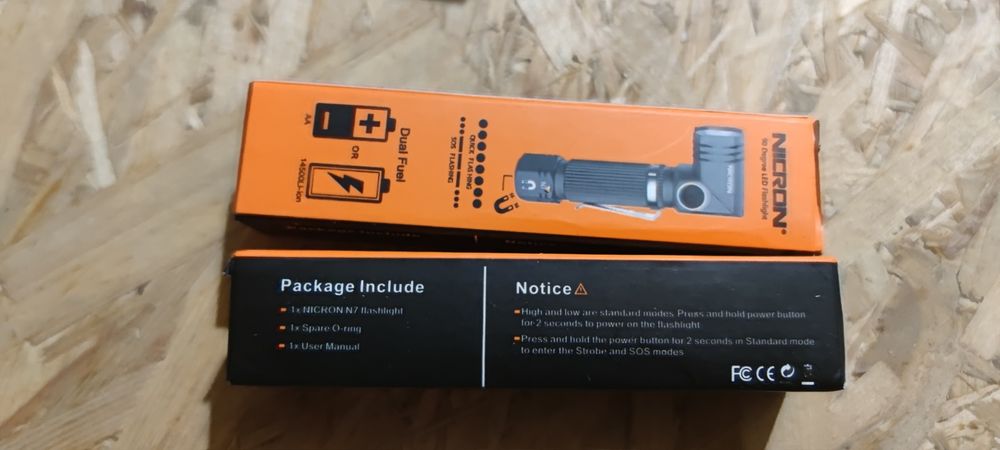 Lampka Latarka Nicron N7 nowa zestaw naświetlacz edc akumulator