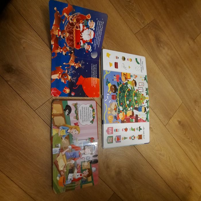 Zestaw komplet książek Boże Narodzenie święta święta Mikołaj puzzle