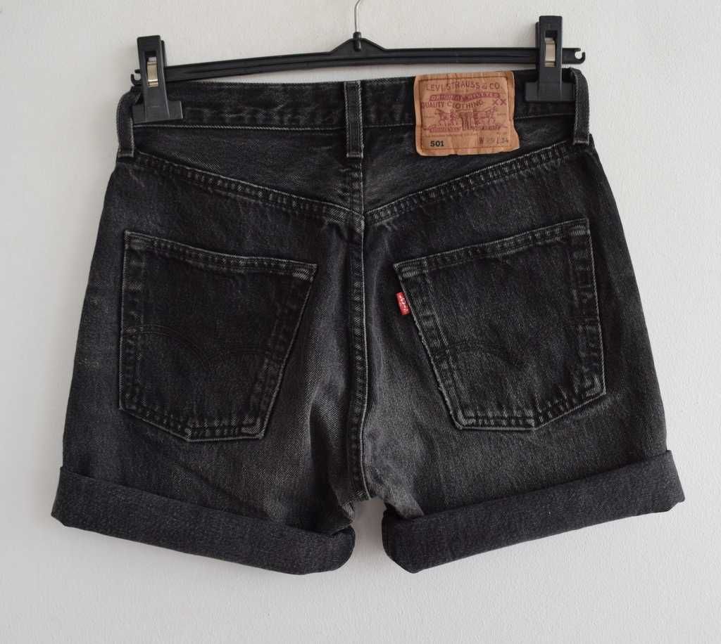 Levi's 501 spodenki szorty w29 s czarne wysoki stan